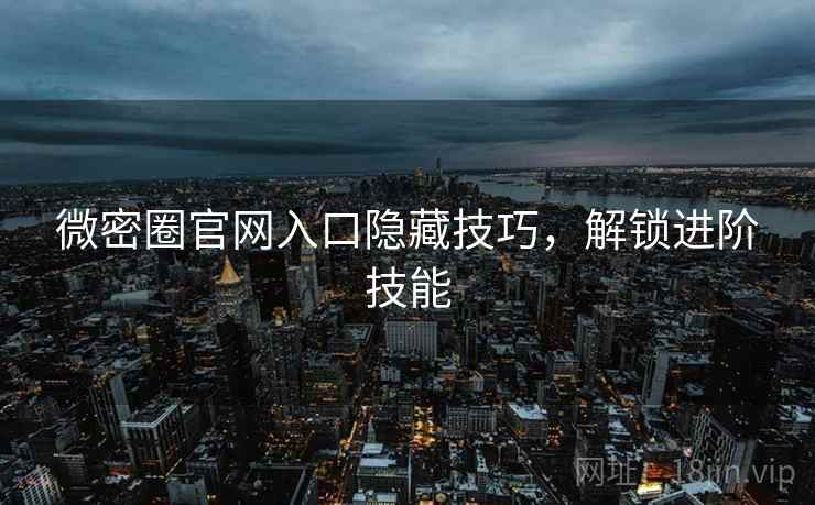 微密圈官网入口隐藏技巧,解锁进阶技能