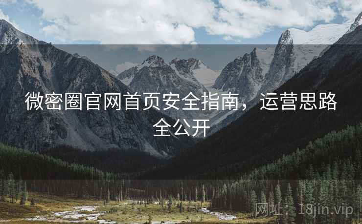 微密圈官网首页安全指南，运营思路全公开