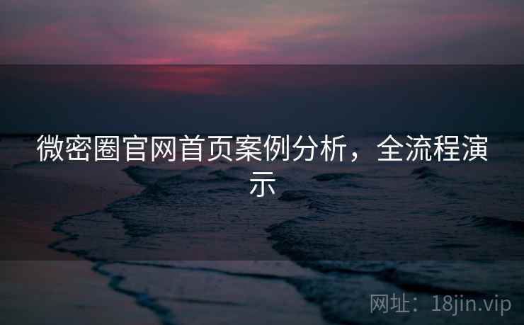 微密圈官网首页案例分析，全流程演示
